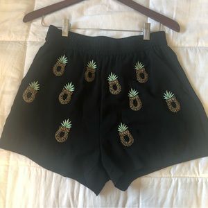 H&M Beaded Pineapple Shorts